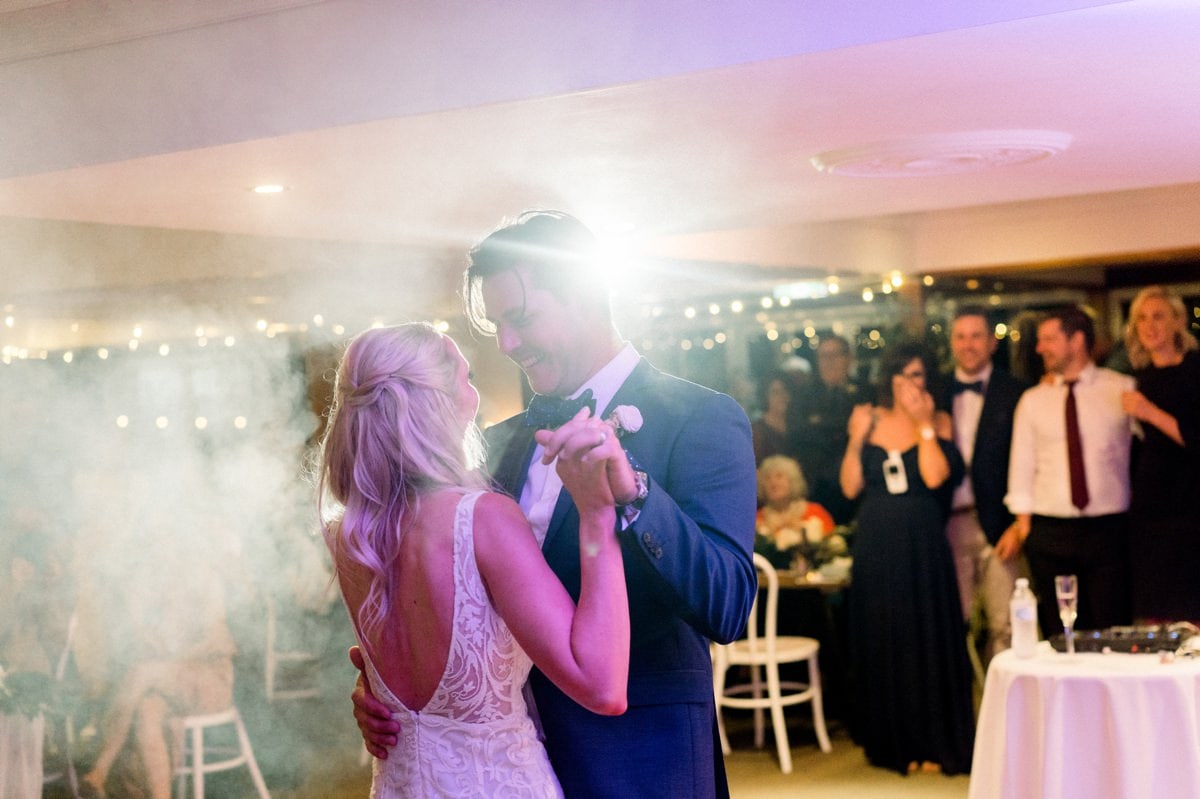 Maleny Manor Wedding photographer sunshine coast reception first dance smoke machine when freddie met lily wedding dress