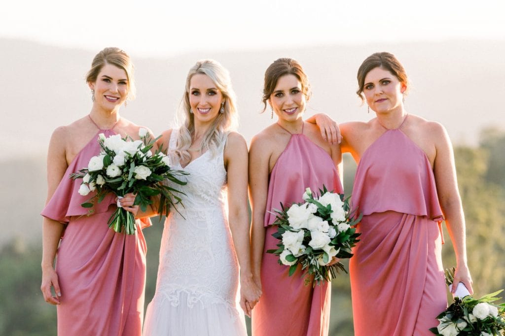 Maleny Manor Wedding photographer sunshine coast bridal party one tree hill portrait session bridesmaids