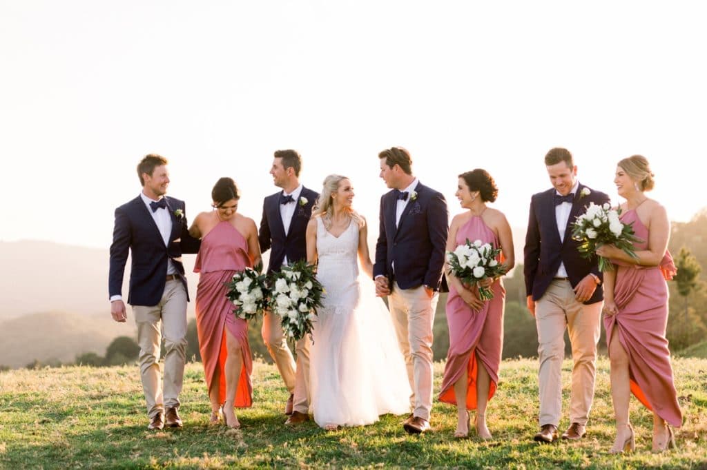 Maleny Manor Wedding photographer sunshine coast bridal party one tree hill portrait session