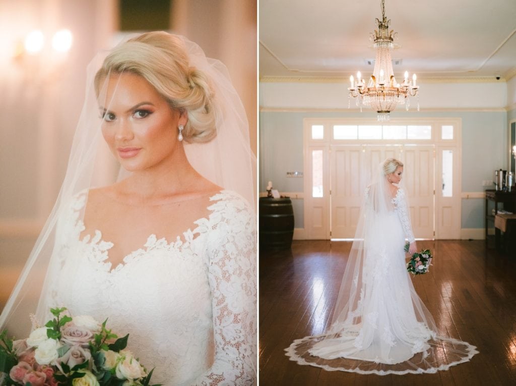 gabbinbar homestead wedding photographer country toowoomba bride portrait ballroom bridal prep lace wedding dress
