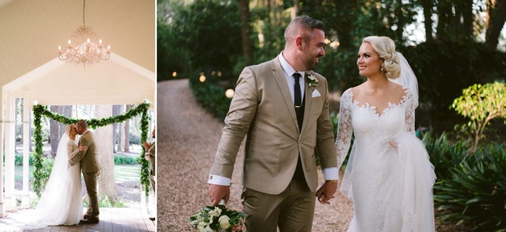 Gabbinbar Homestead wedding photographer ceremony venue candlelit aisle outdoor chapel