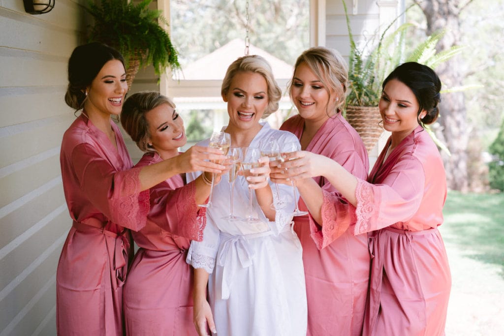 gabbinbar homestead wedding photographer country toowoomba bridal party bridesmaids toast