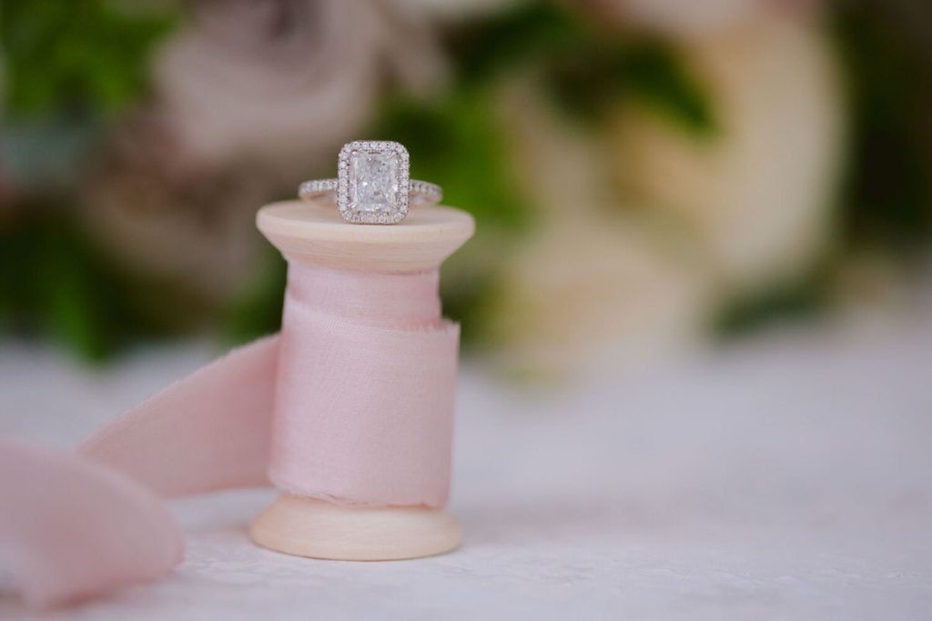 gabbinbar homestead wedding photographer country toowoomba details engagement ring cushion cut halo