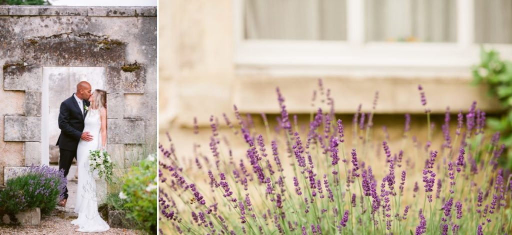 Bordeaux France wedding photographer Chateau Clerbise venue bridal portraits lavendar