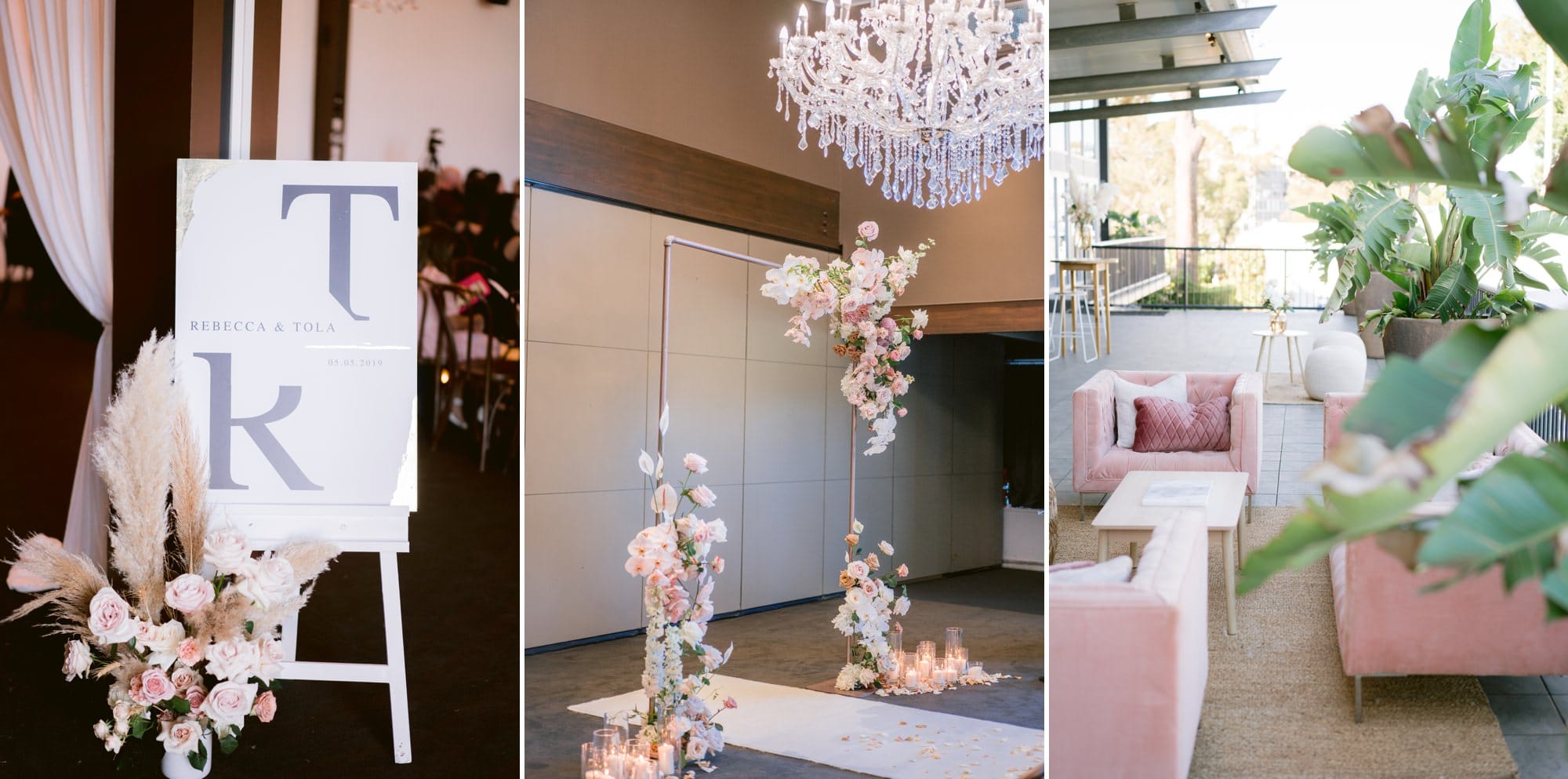Victoria Park wedding photographer alter aisle styling arbour